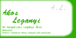 akos leganyi business card