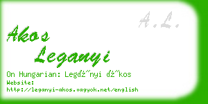 akos leganyi business card